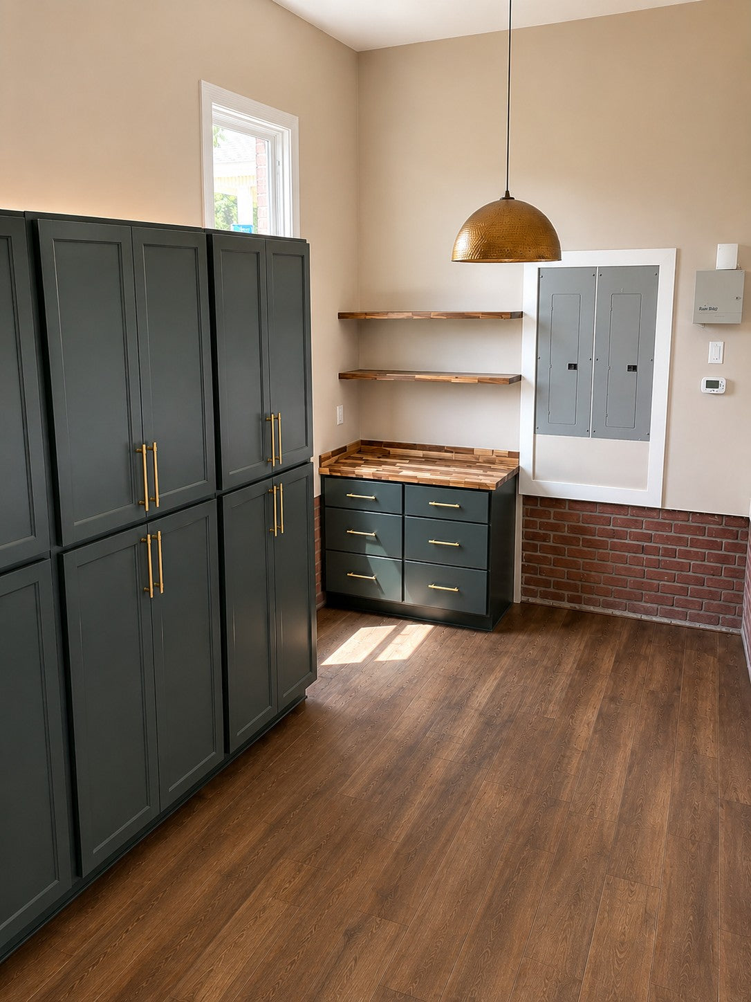 Custom Pewter Green Pantry Drawer Base Cabinet Warehouse