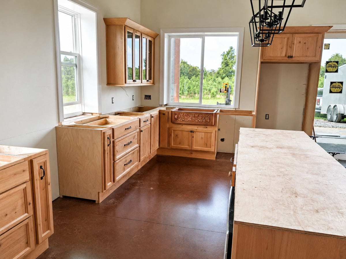 Custom Rustic Alder Crown Molding Cabinet Warehouse