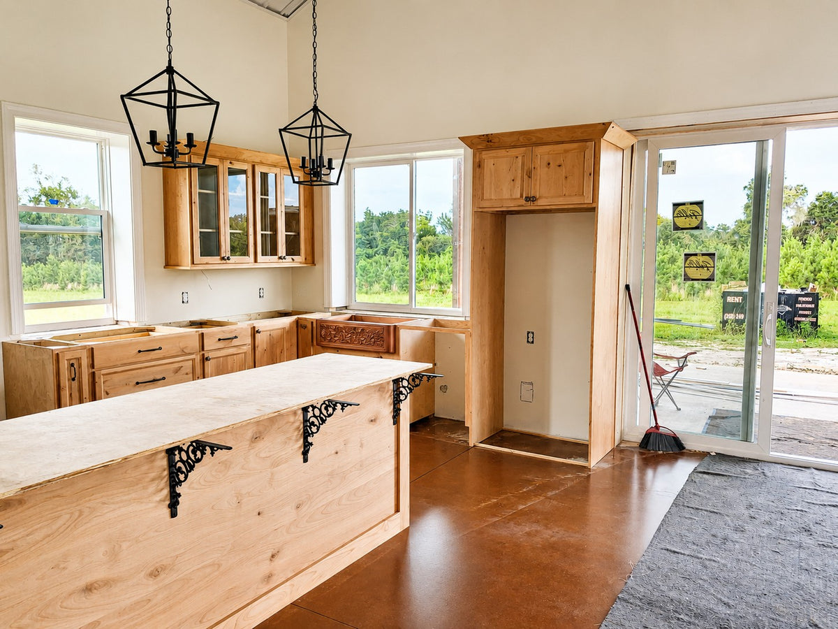 Custom Rustic Alder Farmhouse Sink Base Cabinet Warehouse