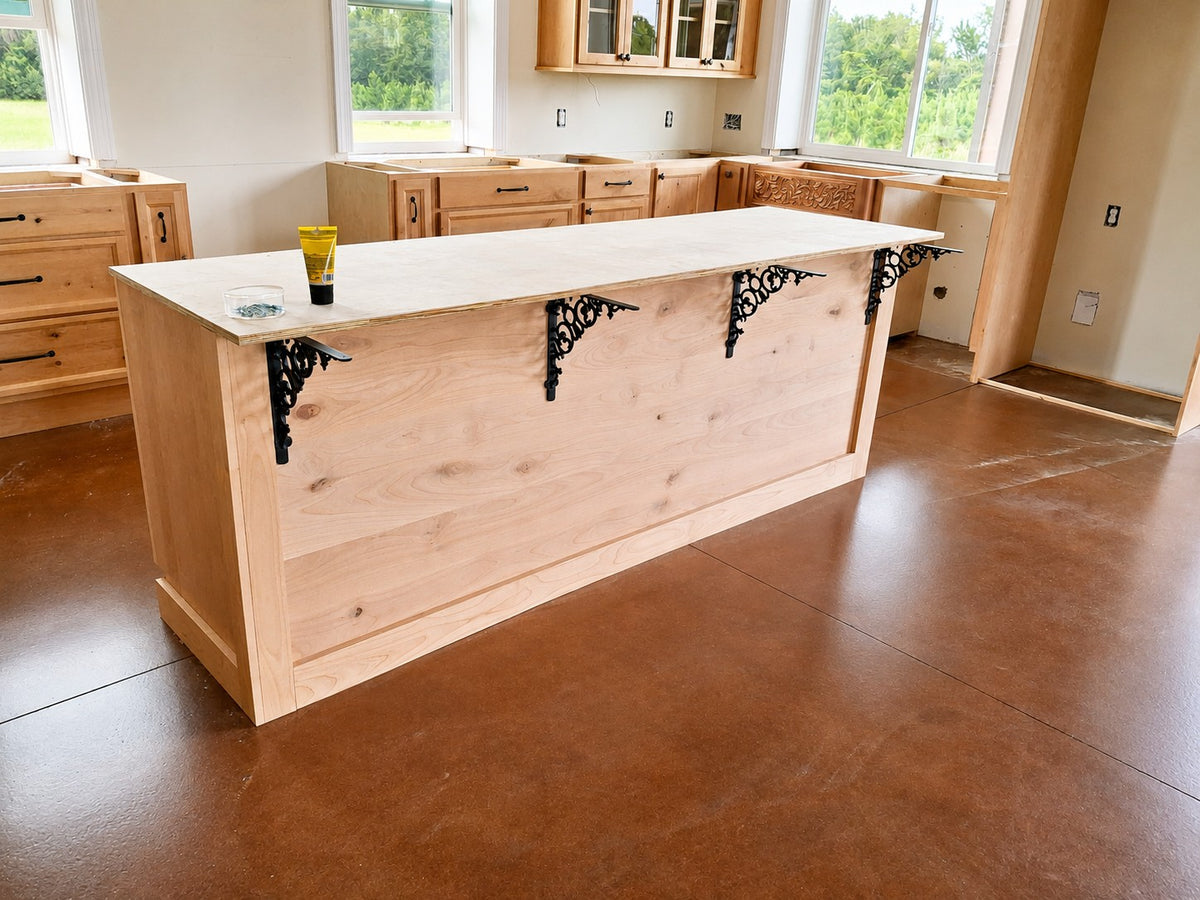 Custom Rustic Alder Large Island Cabinet Warehouse