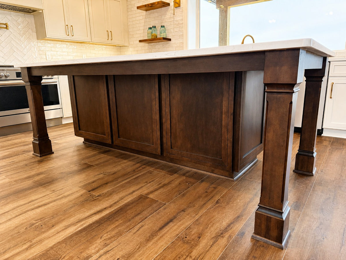 Custom Stained Kitchen Island Decorative Legs Cabinet Warehouse