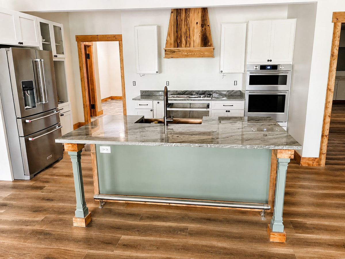 Custom White Kitchen Stained Wood Hood Island Cabinet Warehouse