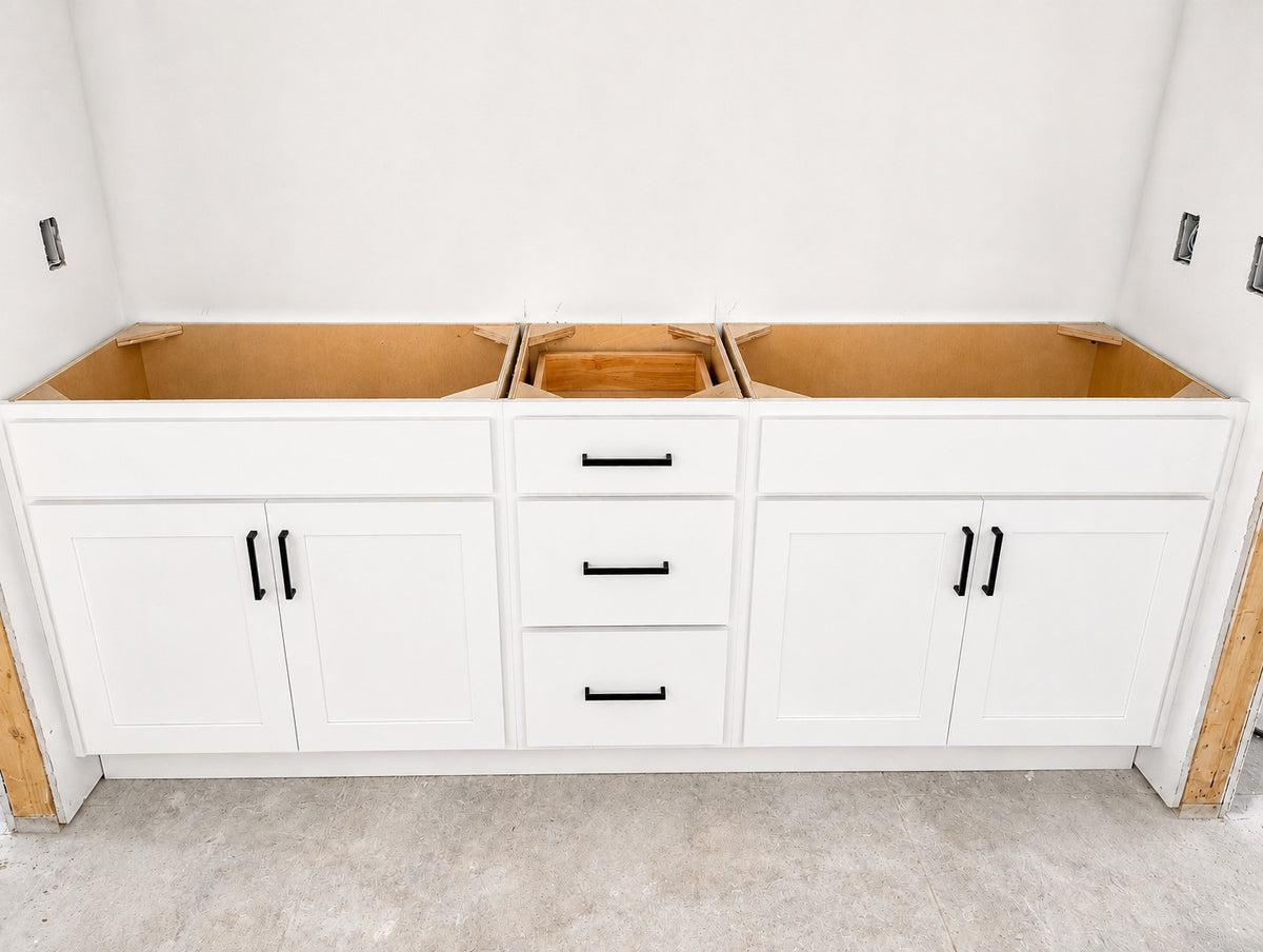 Custom White Shaker Bathroom Double Vanity Cabinet Warehouse