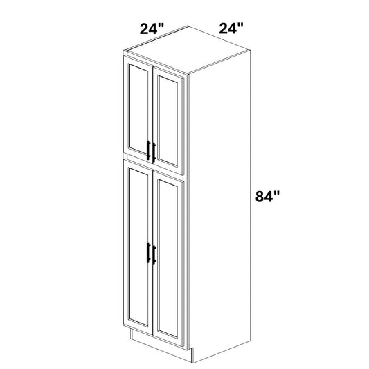 Pantry Cabinet Butt Doors Top and Bottom