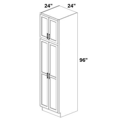 Pantry Cabinet Double Doors Top and Bottom - 72 Configuration