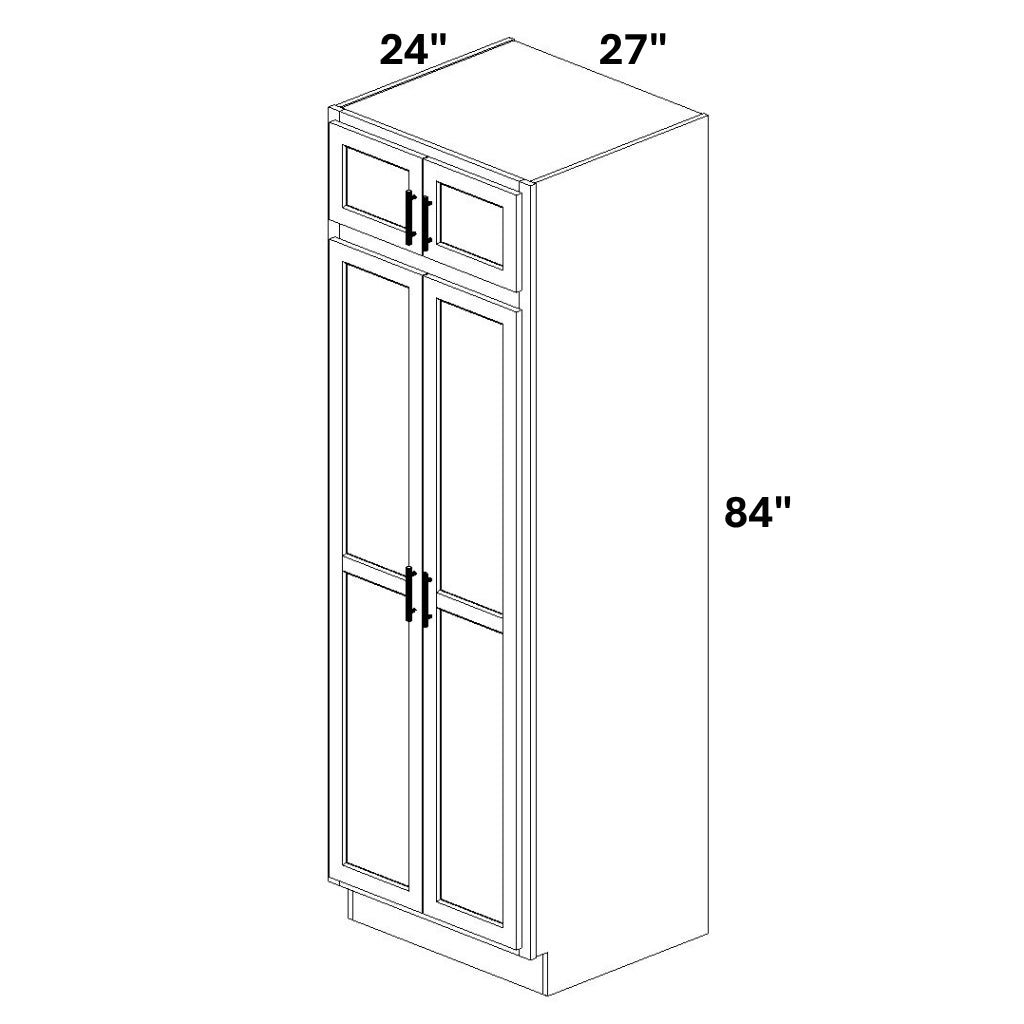 Pantry Cabinet Double Doors Top and Bottom - 72 Configuration