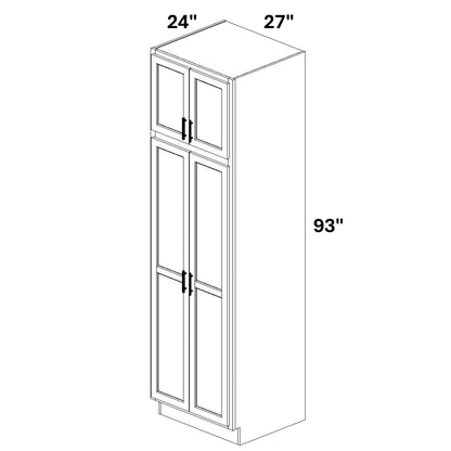 Pantry Cabinet Double Doors Top and Bottom - 72 Configuration