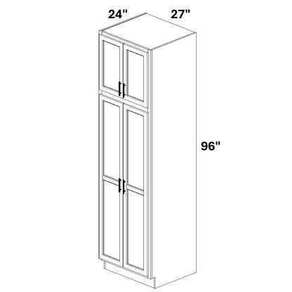 Pantry Cabinet Double Doors Top and Bottom - 72 Configuration