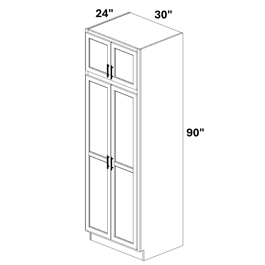 Pantry Cabinet Double Doors Top and Bottom - 72 Configuration