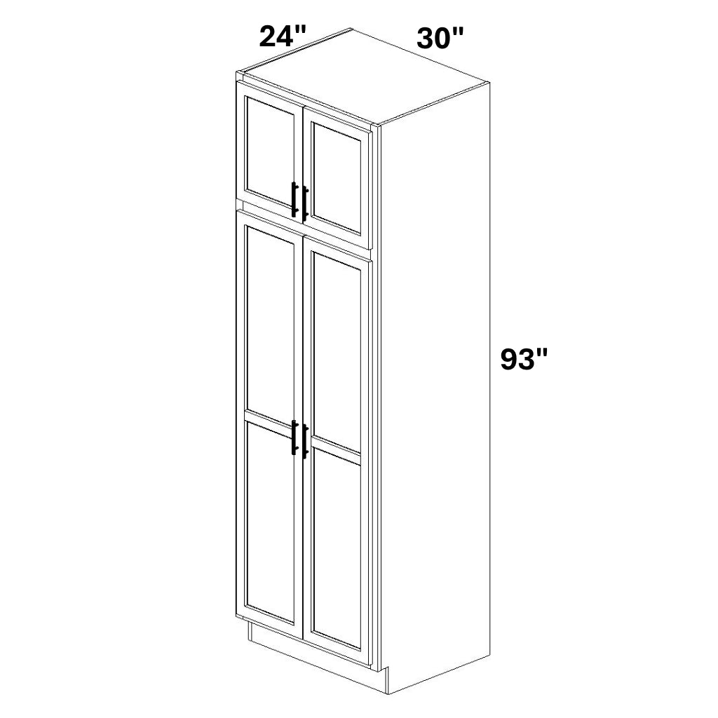 Pantry Cabinet Double Doors Top and Bottom - 72 Configuration