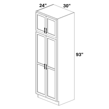 Pantry Cabinet Double Doors Top and Bottom - 72 Configuration