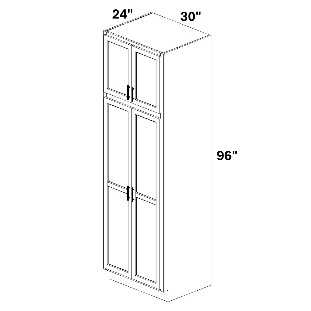Pantry Cabinet Double Doors Top and Bottom - 72 Configuration