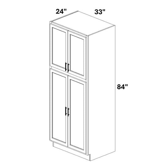 Pantry Cabinet Double Doors Top and Bottom
