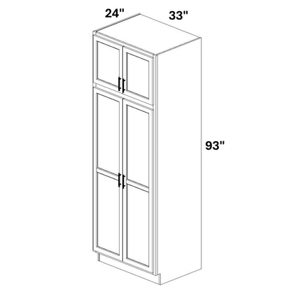 Pantry Cabinet Double Doors Top and Bottom - 72 Configuration