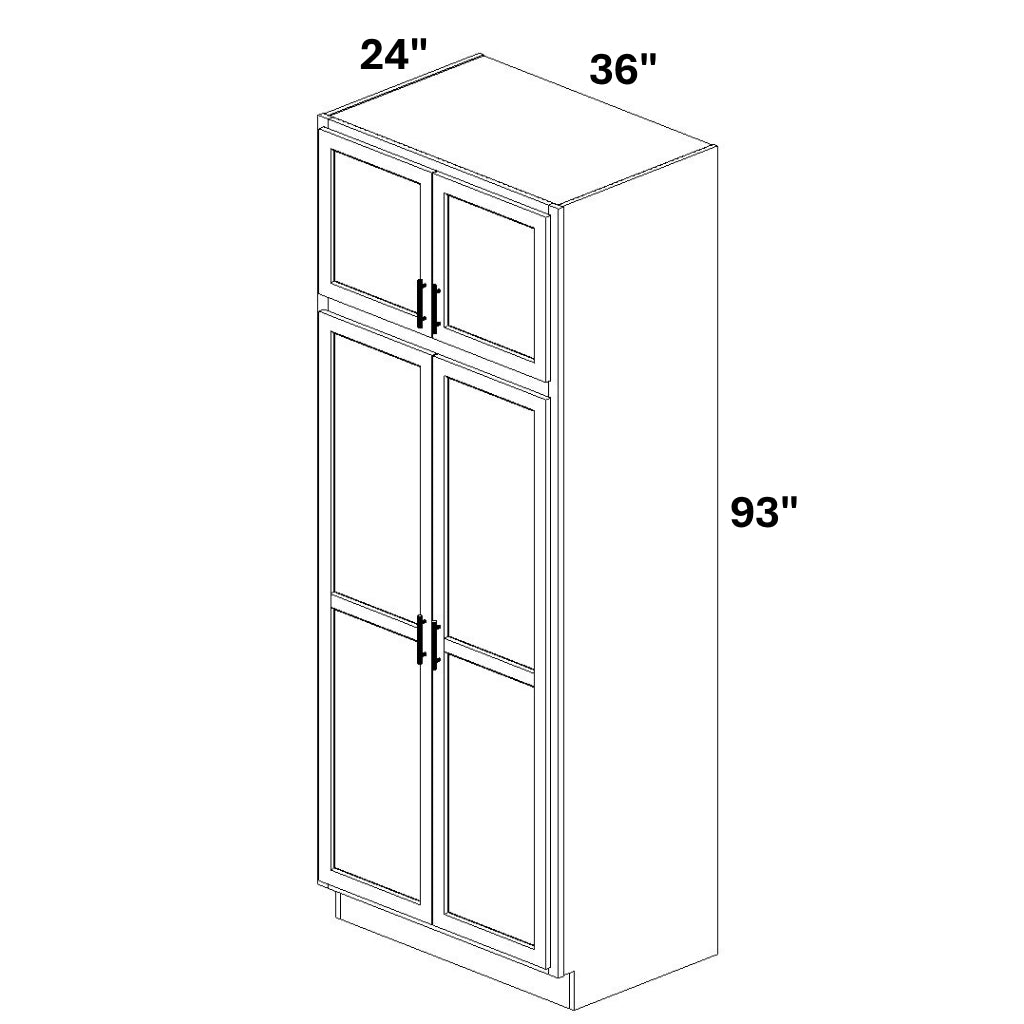 Pantry Cabinet Double Doors Top and Bottom - 72 Configuration