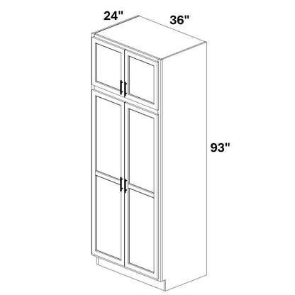 Pantry Cabinet Double Doors Top and Bottom - 72 Configuration