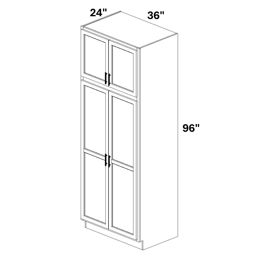 Pantry Cabinet Double Doors Top and Bottom - 72 Configuration