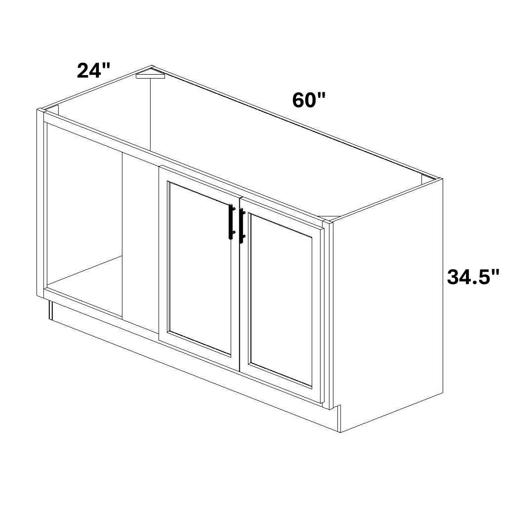Sink Base Blind w/ 2 Full Height Butt Doors