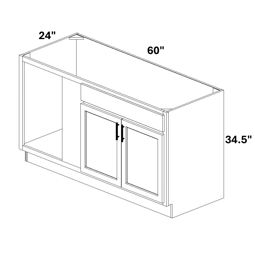 Sink Base Blind 2 Butt Doors / 1 False Drawer