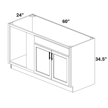 Sink Base Blind 2 Butt Doors / 1 False Drawer