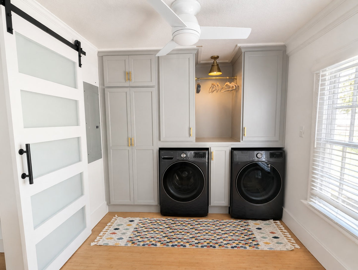 Stock Gray Laundry Room Cabinets Cabinet Warehouse