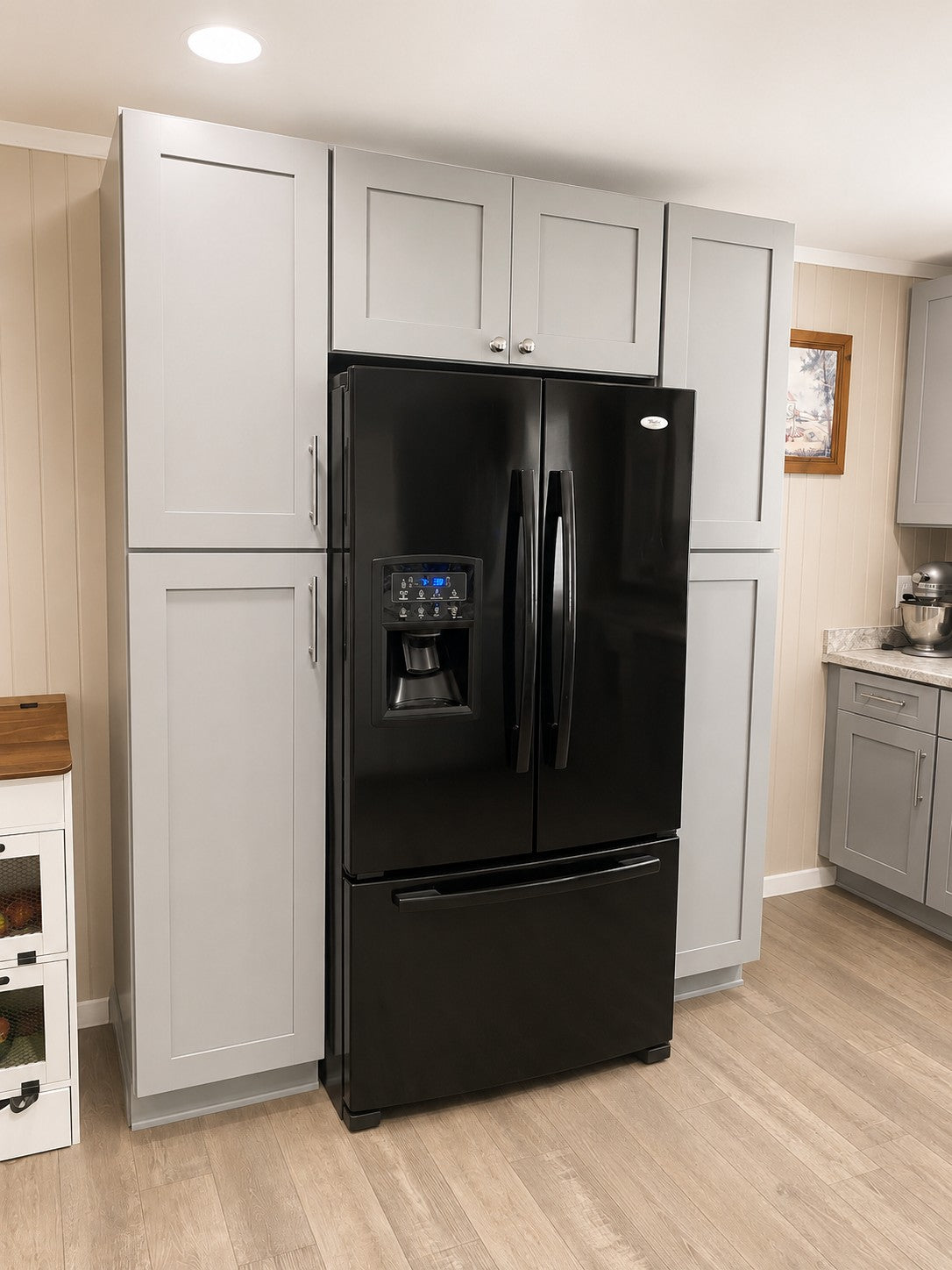 Stock Gray Shaker Refrigerator Cabinets Cabinet Warehouse