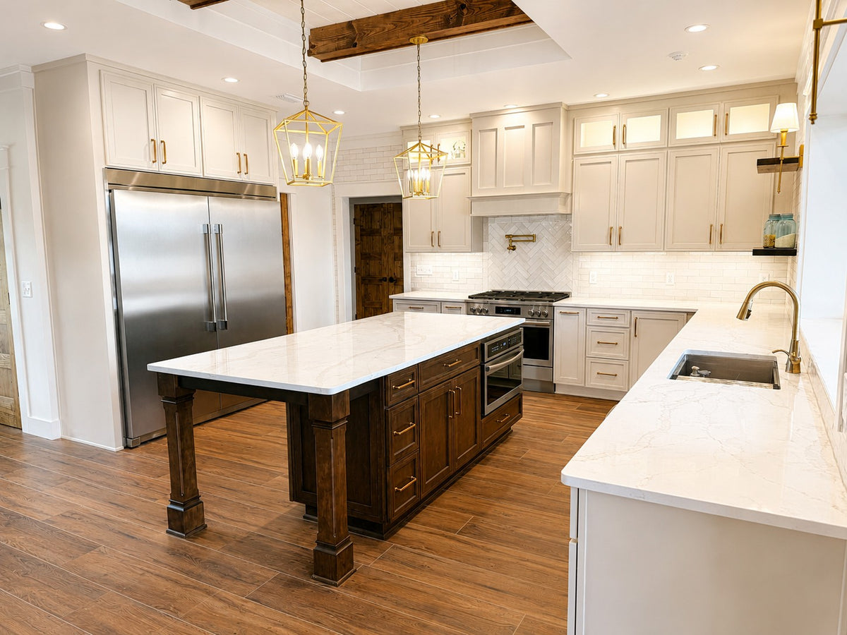 Two Tone Custom Kitchen Cabinets Stained Island Cabinet Warehouse