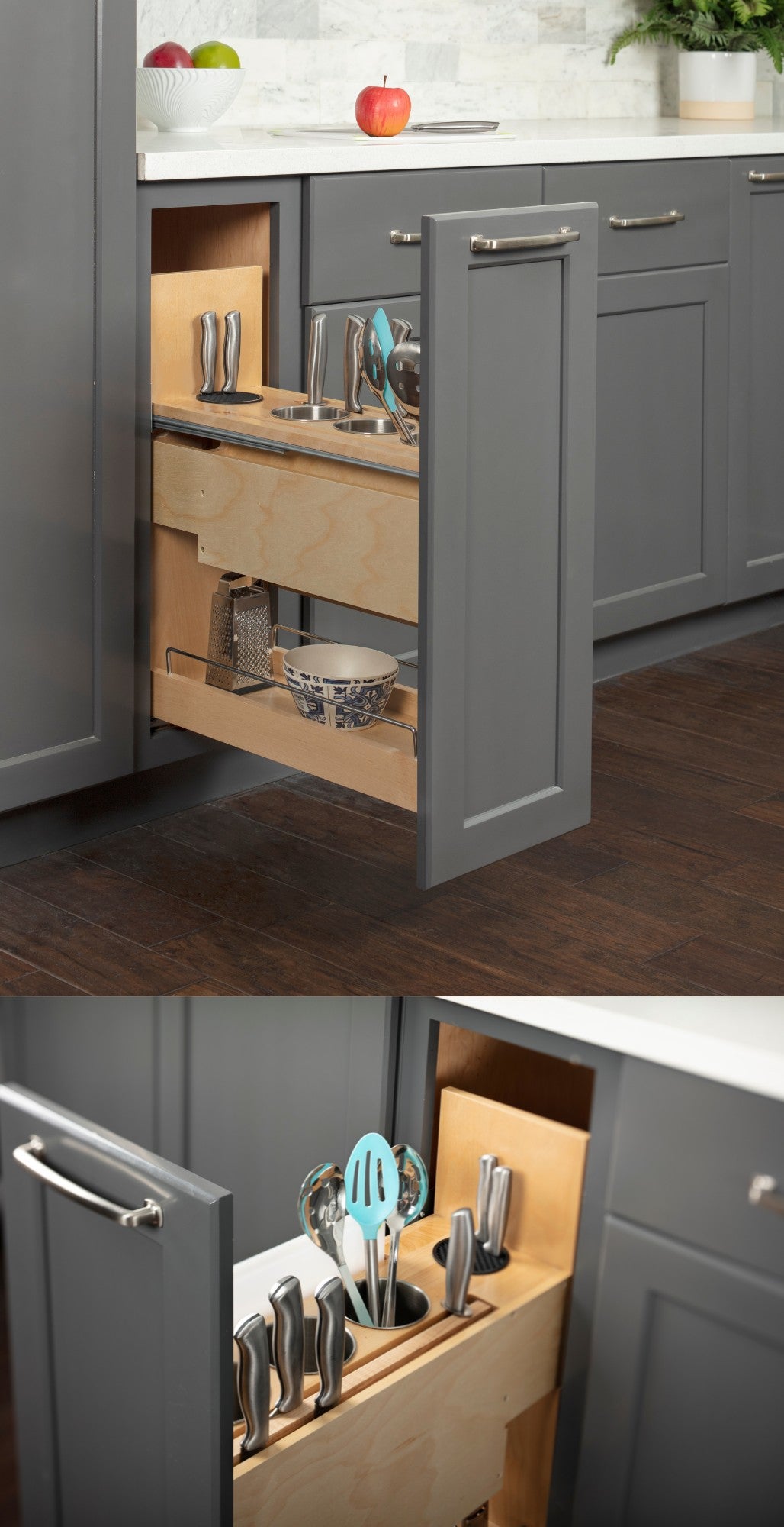 8" Magnetic Knife Organizer Soft-close Pullout