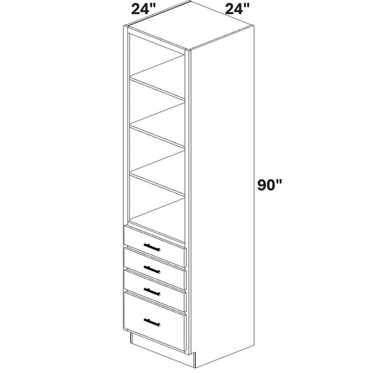 Closet Cabinet with 4 drawers at bottom