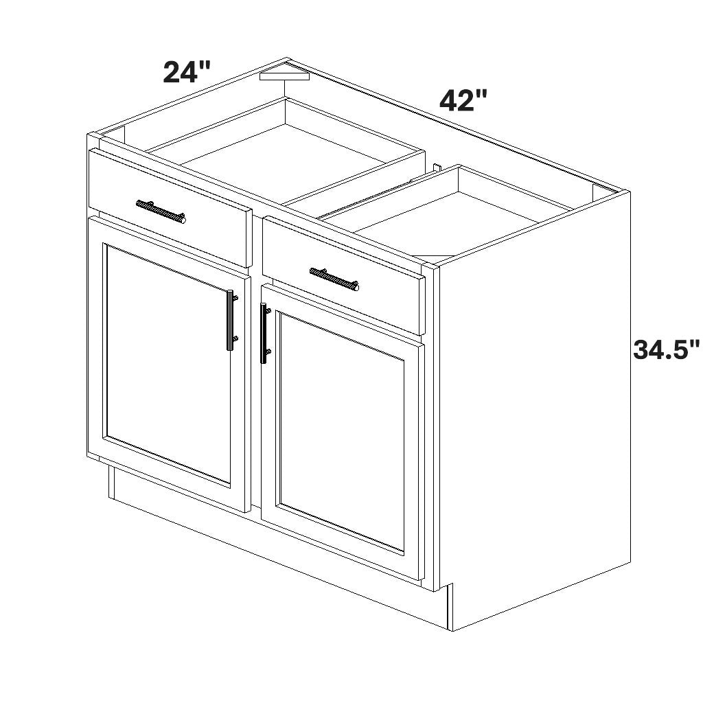 Base 2 Doors w/ Stile / 2 Drawers