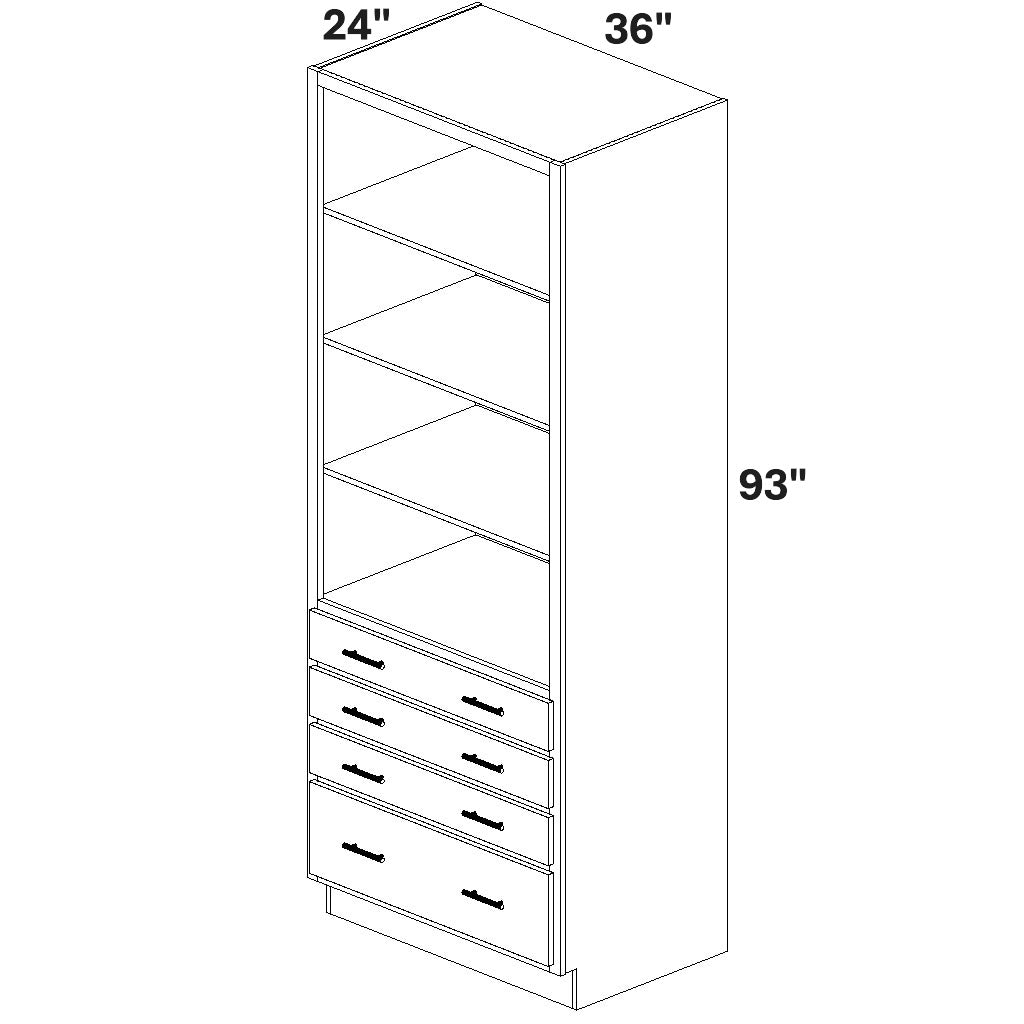Closet Cabinet with 4 drawers at bottom