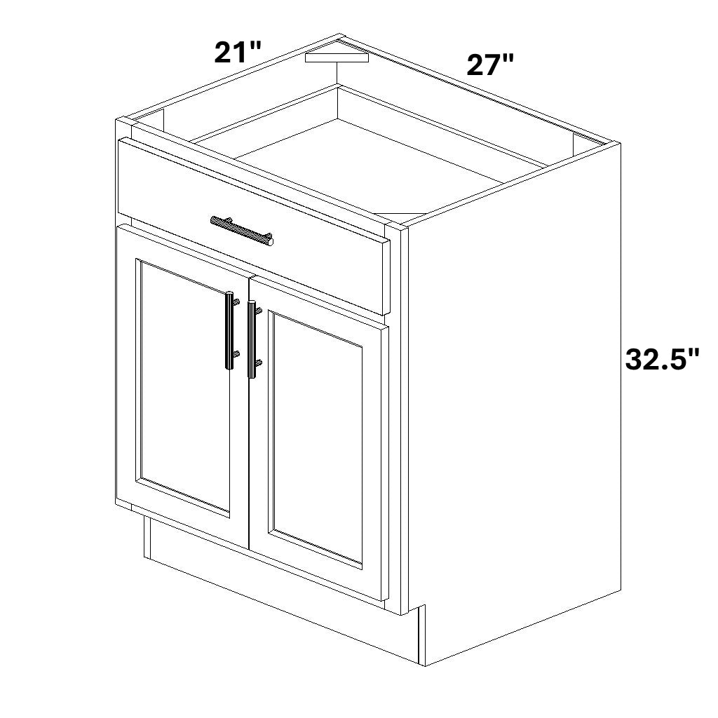 Vanity Base - 32.5 Tall (2 Doors / Single Drawer Front)