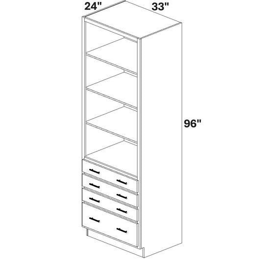 Closet Cabinet with 4 drawers at bottom