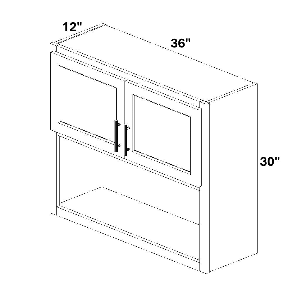 Wall Cabinet with Open Shelf at bottom
