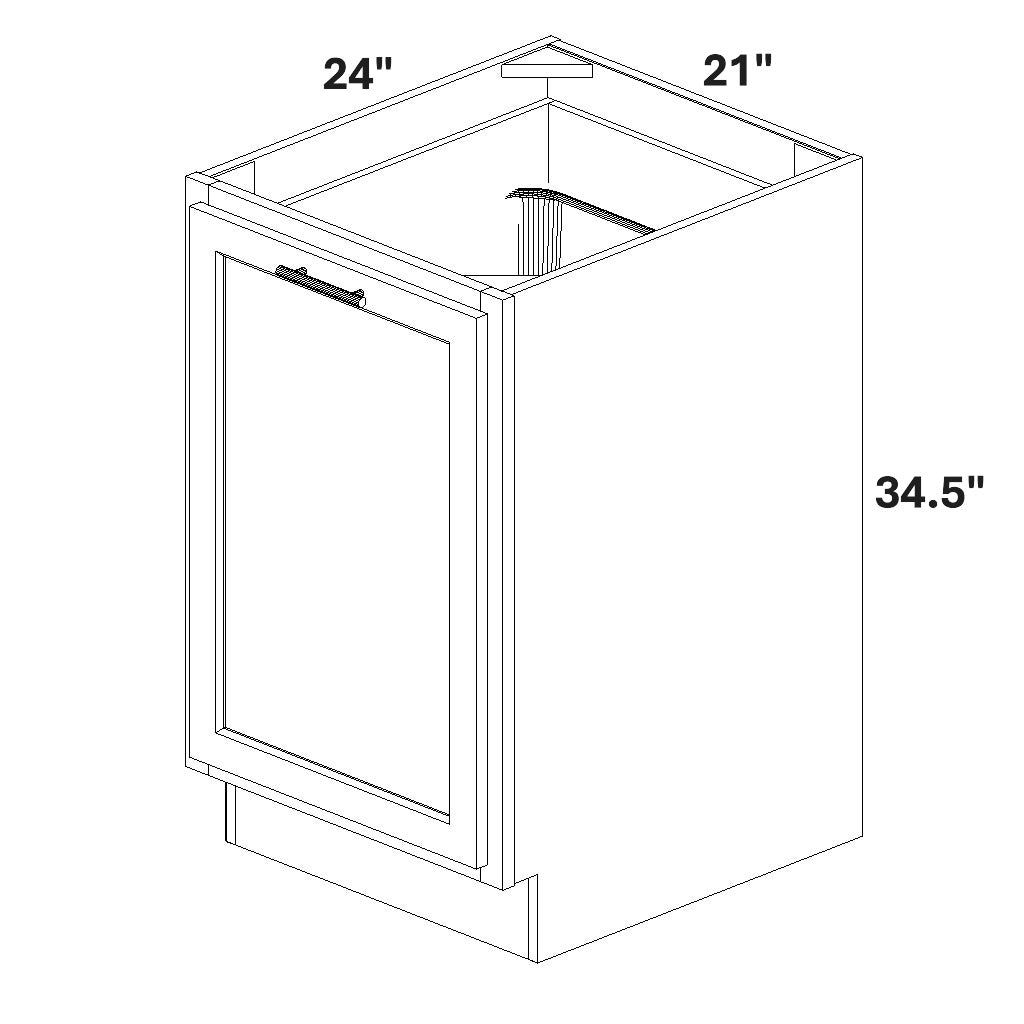 Base Single Full Height Door - Trashcan Pullout