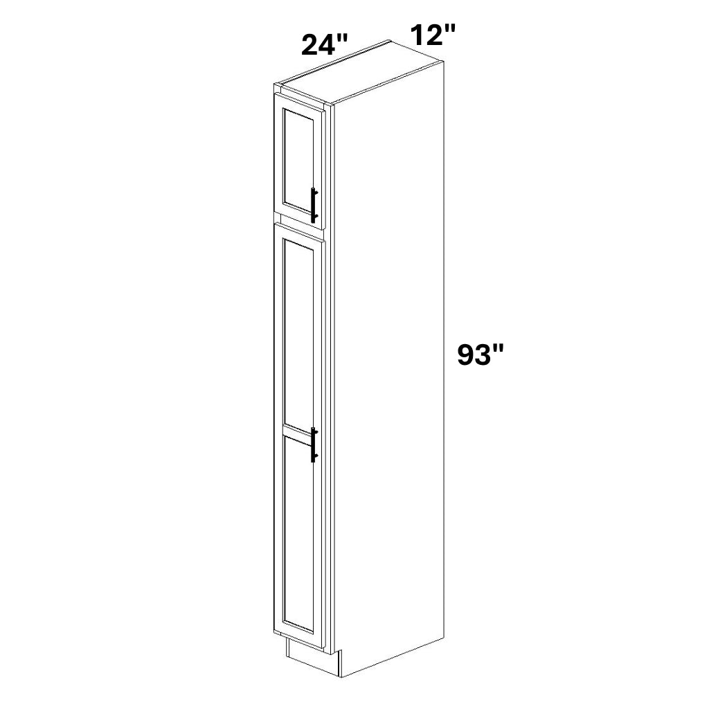 Pantry Cabinet Single Door Top and Bottom - 72 Configuration