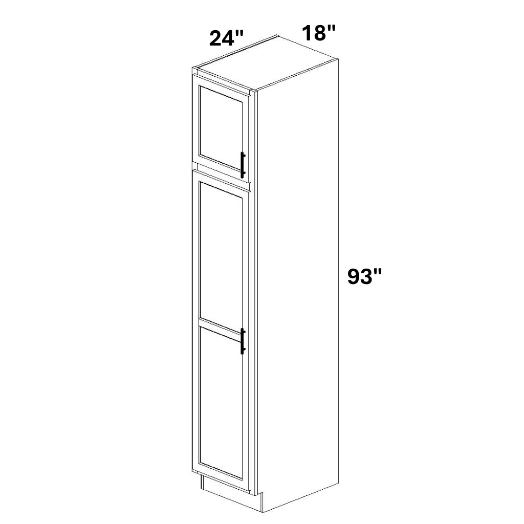 Pantry Cabinet Single Door Top and Bottom - 72 Configuration