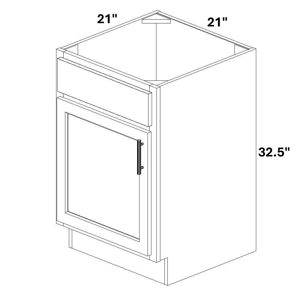 Vanity Sink Base - 32.5 Tall (Single Door Single Drawer Front)