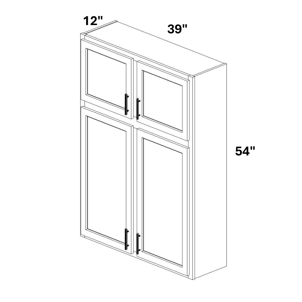 2 Door 18 over 36 Stacked Wall Cabinet w/ Stile