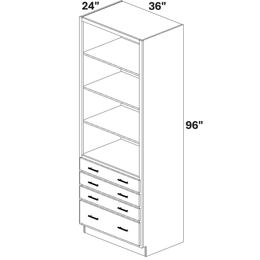 Closet Cabinet with 4 drawers at bottom