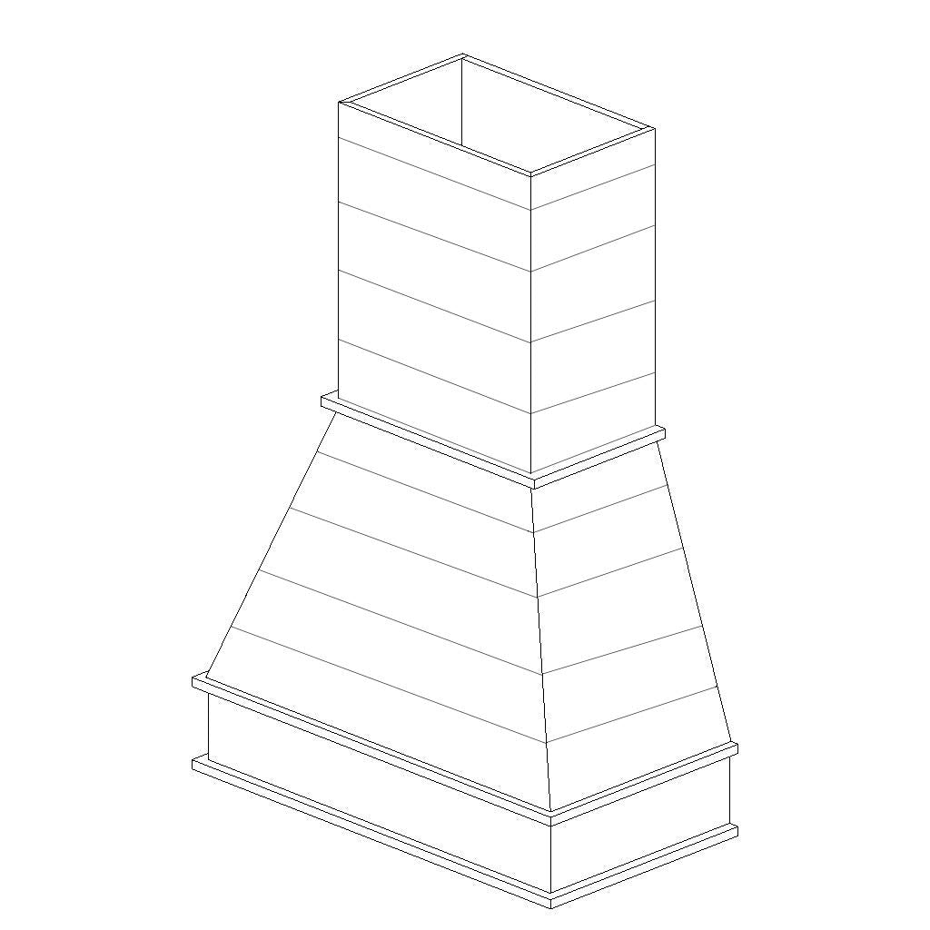 38.25" Shiplap Traditional Chimney Hood