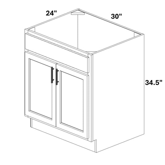 Sink Base 2 Butt Door / 1 False Drawer Front