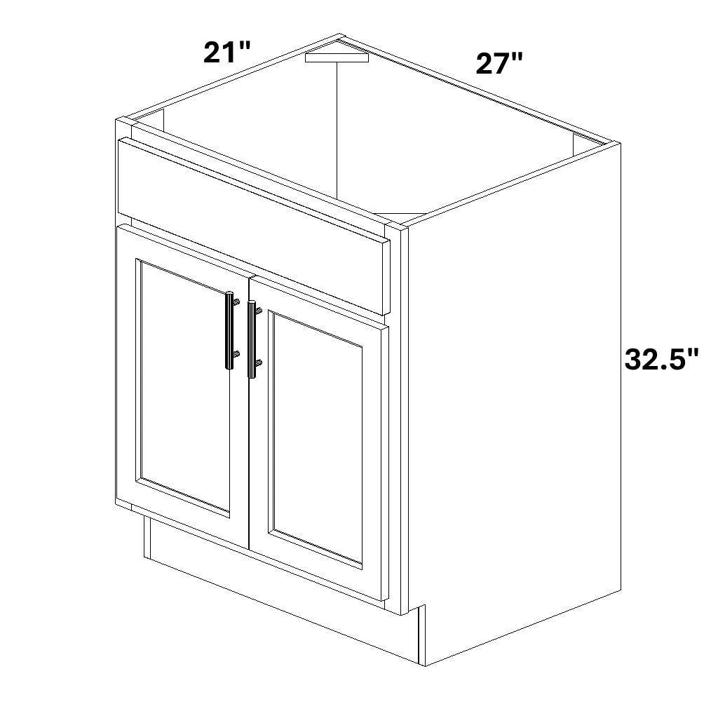 Vanity Sink Base - 32.5 Tall (2 Door / Single Drawer Front)