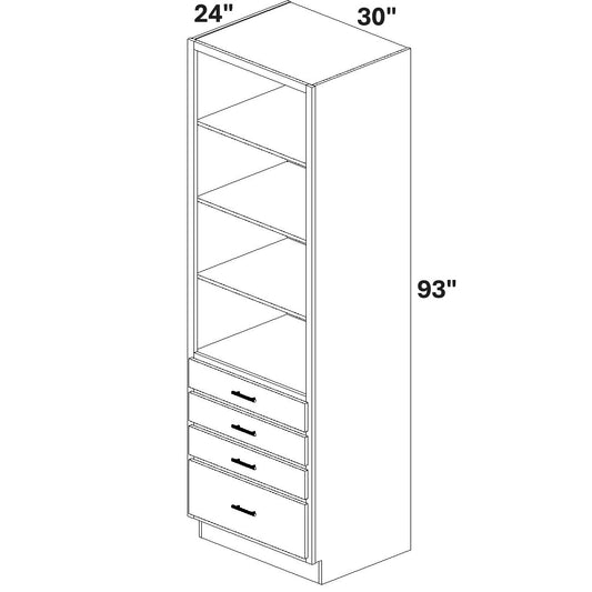 Closet Cabinet with 4 drawers at bottom