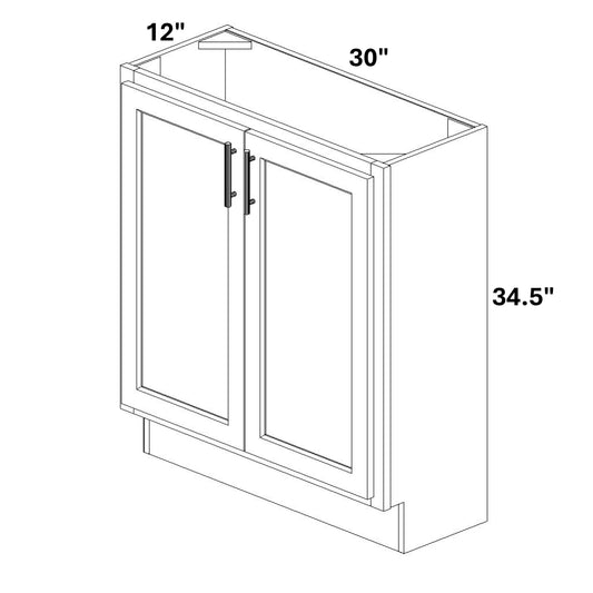 Base 2 Full Height Butt Doors 12 Deep