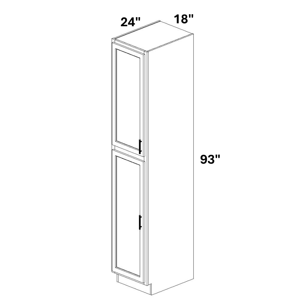 Pantry Cabinet Single Door Top and Bottom w/ 4 ROTs in Bottom