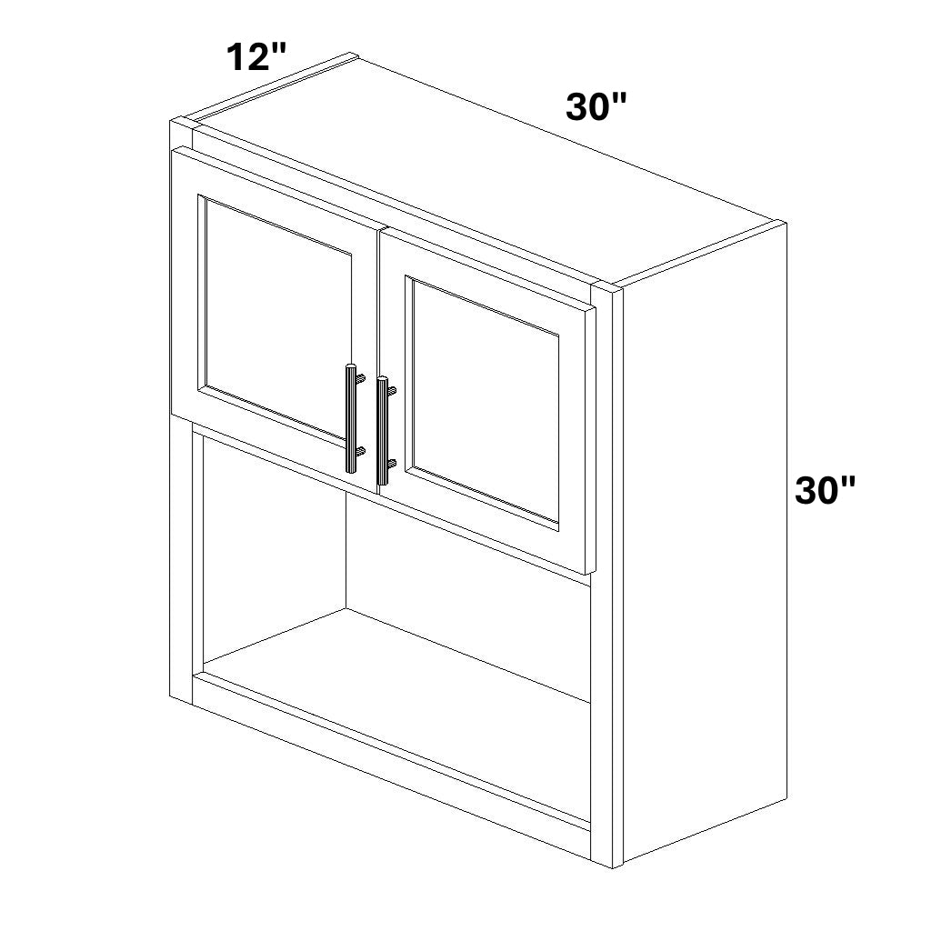 Wall Cabinet with Open Shelf at bottom