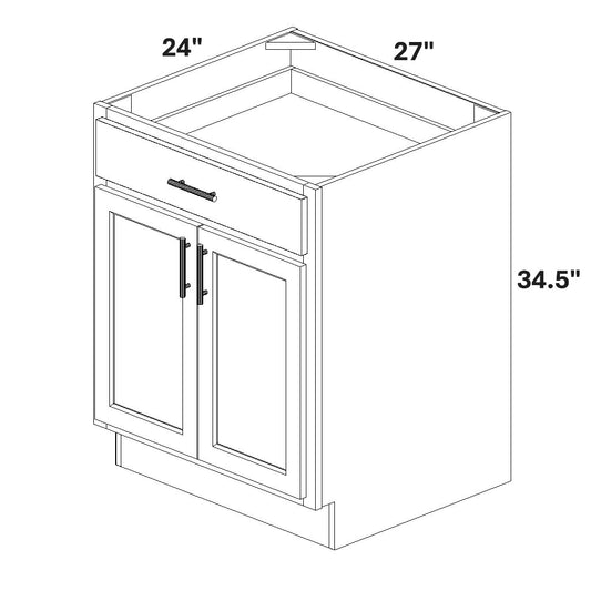 Base 2 Butt Doors / 1 Drawer w/ 2 ROTs