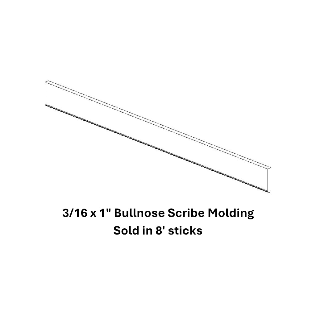 3/16 x 1" Bullnose Scribe Molding