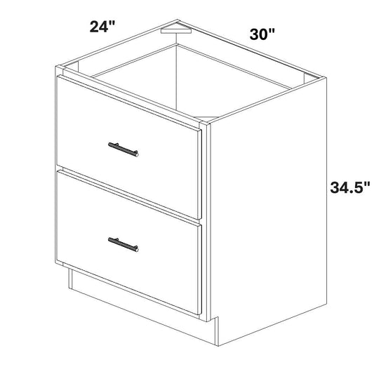 30" Base Cabinet with 2 Drawers